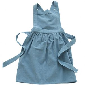 Delantal de algodón y lino reversible para niños, unisex, con cuello ajustable, para pintura artística, comedor, guardería, babero para bebés, niños pequeños, niños y niñas - Product Image 4