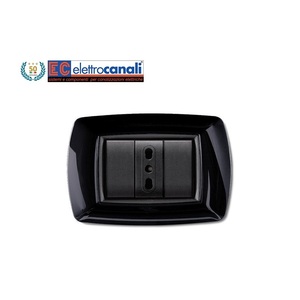 Copertura per Interruttore Automatico Nera 'MYLIFE' a 3 Moduli - Product Image 1