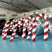 Canes de bonbons géantes en PVC effet miroir, gonflables, pour décorations de Noël, événements festifs et publicité accrocheuse