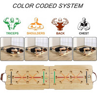 Equipo de Ejercicio Multifuncional Personalizado para Gimnasio en Casa, Plegable y Portátil, Tabla de Flexiones de Madera con Guía de Posición de Manos