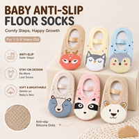 Chaussettes antidérapantes personnalisées pour bébés, chaussettes à motif de dessin animé pour enfants, chaussettes antidérapantes pour tout-petits, chaussettes en coton doux antidérapantes OEM ODM