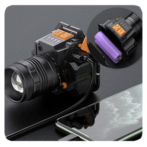 Новый налобный фонарь 2026 года с высокой яркостью, светодиодный, перезаряжаемый, с зумом, датчиком движения, для использования на улице, крепление на каску - Product Image 5