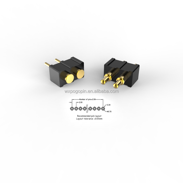 2mm Pitch Plug-in Type Factory Direct Sale Pogo Pin Terminal Head Spring Pin Charging Board 2pin Thimble Connector