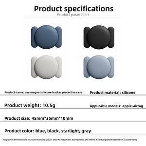 {Zhuozhi} JMETEC متوافق مع ل IOS جراب واقي من السيليكون مضاد للفقد جهاز تعقب مغناطيسي لتحديد المواقع - Product Image 4
