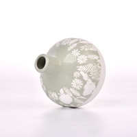 Vase à fleurs en céramique émaillée de style élégant Bouteille de diffuseur d'arôme de roseau en céramique