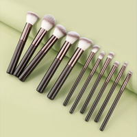 ZOOE Livraison Rapide 15Pcs Cosmetict Maquillage Café Maquillage Brosse Ensemble Pour Le Visage