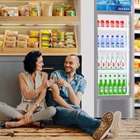 Réfrigérateur Commercial Économique Multi-Vitrines pour Boissons, Réfrigérateur de Supermarché à Refroidissement Direct, Refroidisseur de Boissons et de Vins, Congélateur de Bar