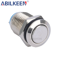 Prix d'usine, vente en gros, bouton poussoir métallique rond plat de 12 mm, étanche IP65, certifié CE RoHS, pour utilisation marine et automobile