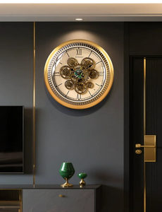 Nuevo Reloj de Pared Mecánico Rústico de Lujo Armens, de Metal, de Una Sola Cara, con Engranajes Móviles Reales, Funcionamiento Silencioso, Estilo Antiguo para Sala de Estar - Product Image 2