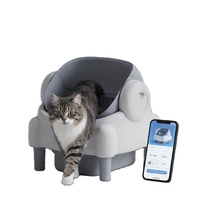 Litière intelligente pour chat Petaok contrôlée par application, très grande capacité 65L, en PP+ABS+POM, carrée, éliminateur d'odeurs, bac de toilette automatique autonettoyant