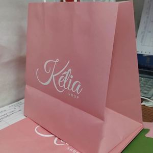 Eco-Friendly Custom Logo Printing Branded Fast Food Packaging <b>Paper</b> <b>Bags</b> Kraft <b>Paper</b> <b>Bags</b> for Food Takeaway With Twisted Handle - Product Image 1