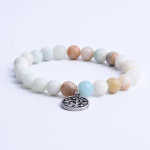 Wholesale Custom Amazonite Bracelet Healing Beads 8mm Round Amazonite Stone Bead Gemstone Bracelets