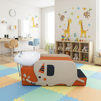 Fauteuil de lavage pour enfants professionnel moderne de haute qualité, inclinable et réglable, en cuir, pour salon de coiffure