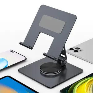 Support de tablette pour bureau pivotant avec base rotative à 360 degrés Support de tablette en aluminium Support portable réglable