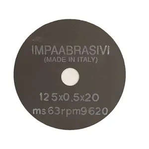 125mm x 0,5mm legano in resina metallografica italiana disco da taglio abrasivo sottile per taglio 70 HRC metalli ferrosi molto duri