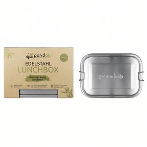 Boîte à lunch Pandoo simple en acier inoxydable 1200 ml, étanche avec séparateur amovible et sac en coton biologique - Product Image 2