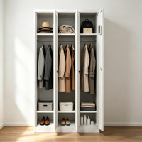 Casier de rangement pour vêtements WOMA à 3 portes en acier avec serrure électronique, style moderne, écologique, pour dortoir, salle de sport, école, usine