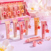 Grosir Liontin Bunga, Tabung Lembut, Lip Mud, Lip Gloss Velvet Matte, Gantungan Kunci Portabel, Lipstik Cair, Riasan Pelajar