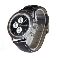Jam Tangan Pria Mewah Warna Hitam Dengan Dial Kecil Jam Tangan Quartz untuk Pria Original