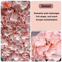 Lengkungan hati Hydrangea lengkungan bunga merah muda latar belakang pengajuan Hari Valentine romantis halus untuk pernikahan