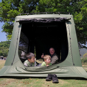 Tente <span class=keywords><strong>gonflable</strong></span> imperméable pour glamping <span class=keywords><strong>4</strong></span> <span class=keywords><strong>saisons</strong></span> avec matelas pneumatique de luxe et <span class=keywords><strong>auvent</strong></span> pour 2/<span class=keywords><strong>4</strong></span>/6 personnes adultes, camping en plein air - Product Image 1