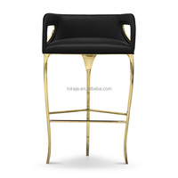 Offre spéciale, tabouret de bar à pieds en laiton doré, chaise de luxe, coussin au design unique, tabouret de bar à pieds hauts, chaises de bar avec accoudoir de luxe