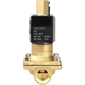 États-Unis Vanne solénoïde en laiton massif de 1/2 pouce, 110V AC, normalement ouverte, pour air, gaz, carburant - Product Image 2
