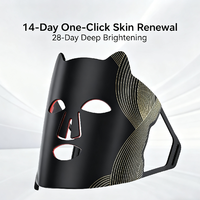 Masque facial LED rechargeable effacé thérapie par la lumière bleue rouge pour l'acné Anti-âge blanchissant appareil de soins de la peau à usage domestique sans fil