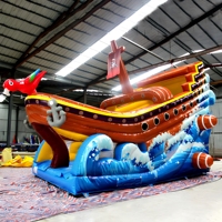Grand toboggan gonflable sur le thème des pirates pour l'extérieur, toboggan gonflable en PVC de qualité commerciale pour parc d'attractions