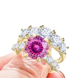 Wholesale100% 925 <b>Sterling</b> <b>Silver</b> VVS 7.8CT pink Moissanite Engagement <b>Ring</b> <b>Set</b> for Women with GRA - Product Image 1