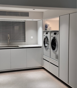 Mobile <span class=keywords><strong>Lavanderia</strong></span> Moderno Personalizzato Tutto-in-Uno Bianco con Lavatrice, Asciugatrice e Lavandino Salvaspazio <span class=keywords><strong>per</strong></span> Arredamento <span class=keywords><strong>Lavanderia</strong></span> - Product Image 1