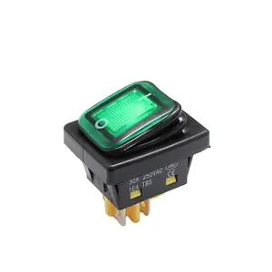 Ad alta corrente KCD4 380V 30A 4 pin ON OFF impermeabile bilanciere illuminato per applicazioni elettriche