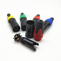 Vente en gros aiguille en cuivre plaqué or filetage intérieur couleur noire prise de microphone compacte à 3 cœurs