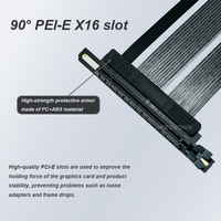 Kabel ekstensi PCIE 4.0, kabel Riser GPU kecepatan tinggi berpelindung 16x hitam dengan Port Ekspres PCI untuk kartu ekstensi GPU