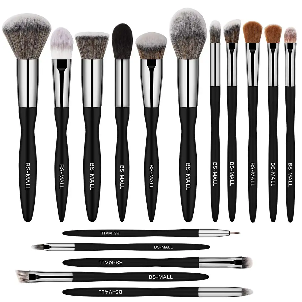Wholesale 16 pieces Special Design Wooden Handle BS-MALL Cosmetic Make Up Brush OEM available Makeup Brushes Set