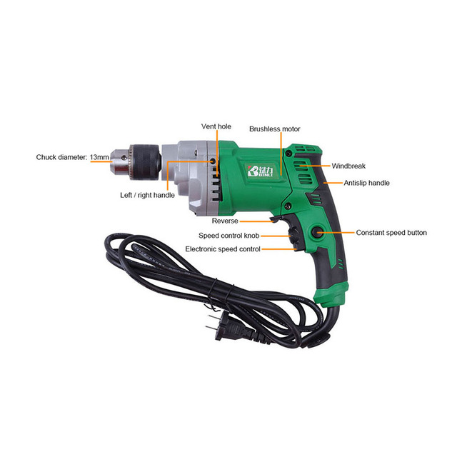 Professional 13mm Hand Electric Drill Kit Brushless Motor CE Certified Max Torque 60N.m Hammer Driver Keyless Chuck OEM