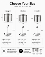 Ensemble de moules à gâteau en acier inoxydable ronds pour plats froids, boulettes de riz, desserts, mousses (3 pièces)