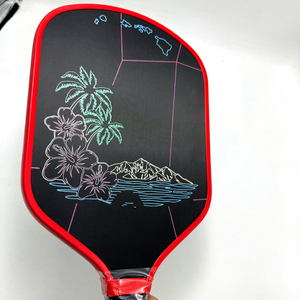 Racchetta da Pickleball Yiheng Double Black Diamond Hawaii Edition <span class=keywords><strong>ALOHA</strong></span> RC 16mm in Fibra di Carbonio Toray T700 Termoformata - Product Image 4