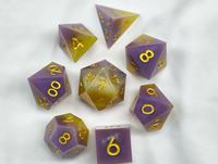 Ensemble de dés polyédriques en résine scintillante bicolore personnalisé, couleurs personnalisées, jeux de société RPG, accessoires de collection D&D