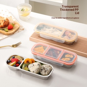 Boîte à lunch hermétique en acier inoxydable 304 avec grille, anti-mélange de saveurs, pour étudiants et employés de bureau, portable - Product Image 1