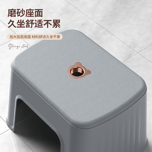 Tabouret pour enfants en plastique épaissi avec dossier, chaise de salle de bain multicolore pour enfants, utilisation dans le salon - Product Image 4