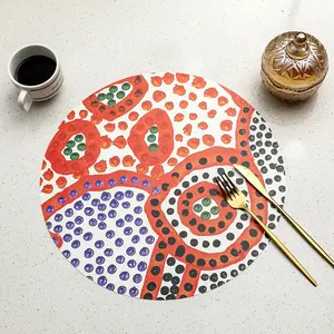 BSCI Audit Factory Plastic PP Printed Colorful Round Dining Table Place Mats Custom Designs Washable Children Placemats