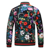 Veste bomber réversible imperméable et respirante de haute qualité pour homme, taille plus, avec fermeture éclair personnalisée, en coton et polyester, motif floral