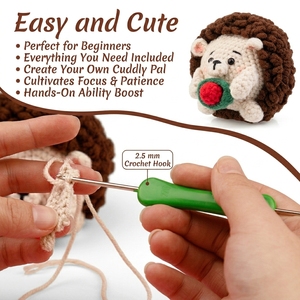 Kit de Crochet en Fibre Acrylique Thème Animaux le Plus Vendu – Ensemble DIY pour Crocheter, Cadeau Personnalisable, Pièce Décorative - Product Image 1