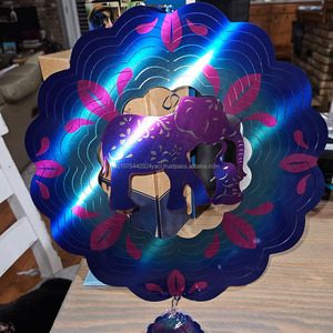 12 in 3D Elephant <b>Wind</b> <b>Spinners</b> Hanging Stainless Steel <b>Garden</b> <b>Wind</b> <b>Spinner</b> <b>Garden</b> Decoration <b>Wind</b> Sculpture for Indoor Outdoor - Product Image 6