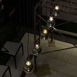 Moderna lámpara de araña lluvia de meteoritos luz claro bola de cristal colgante lámpara para sala de restaurante - Product Image 3