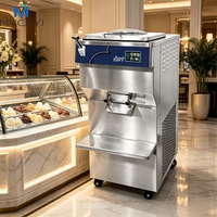 Mvckyi Máquina vertical comercial de helado y gelato, de pie, con control de sobrecarga ajustable, para helado italiano, de leche y agua