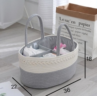 Panier à couches tissé avec couvercle à poignée Panier à couches avec séparateurs pour bébé