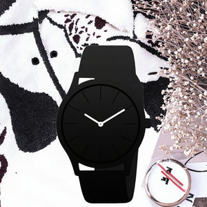 <b>Matrix</b> Minimalist Dial Quartz Eco-Friendly Analog Wrist <b>Watch</b> with Softest Silicone Strap for Men & Boys (Black) - Product Image 3