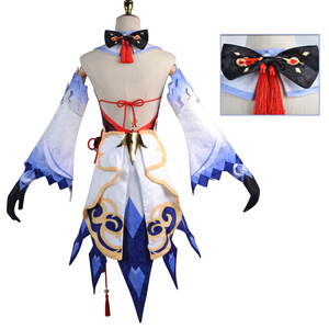 BAIGE-Disfraz de <span class=keywords><strong>Cosplay</strong></span> para adultos/niños, disfraz de Genshin Impact <span class=keywords><strong>Ganyu</strong></span>, peluca, zapatos, vestido Lolita, fiesta de Halloween - Product Image 3
